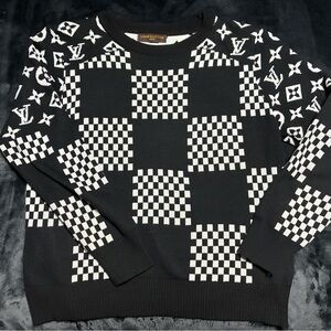 Louis Vuitton Monogram Checkered Sweater in Black and White
